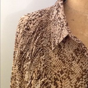 Animal Print: Like new semi-sheer fringe blouse.